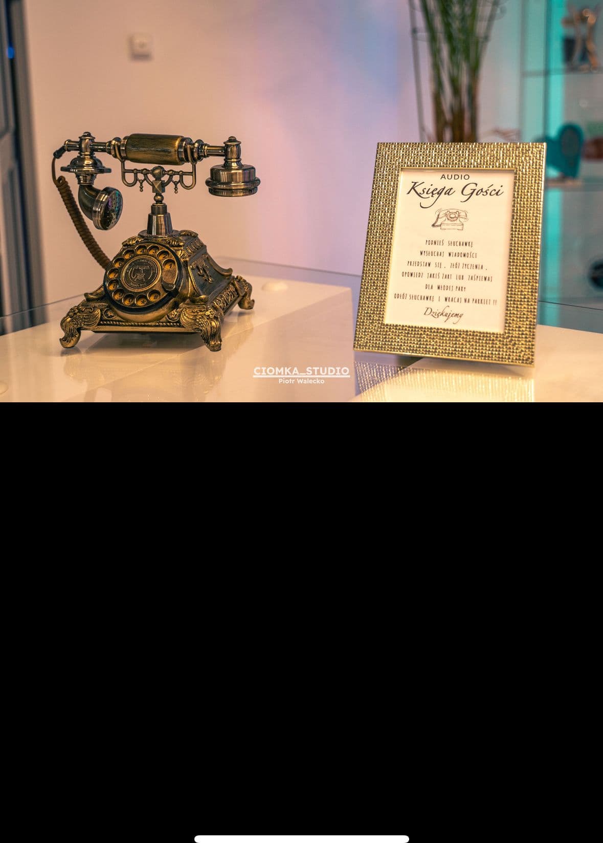 Retro telefon życzeń audio księga gości w stylu vintage